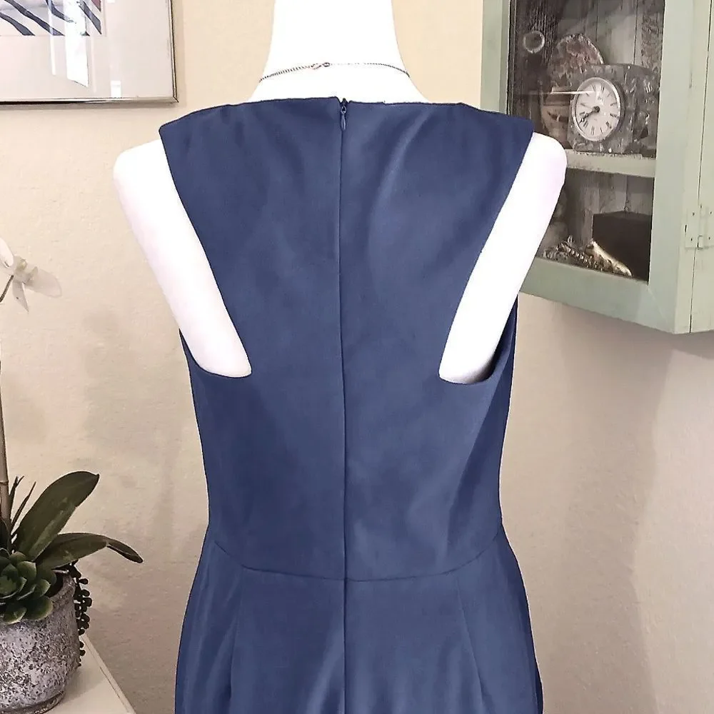 MARINA Dark Blue Ruffle Formal Wide Leg  Jumpsuit - Picture 8 of 13